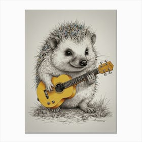 Hedgehog Playing Guitar 18 Canvas Print