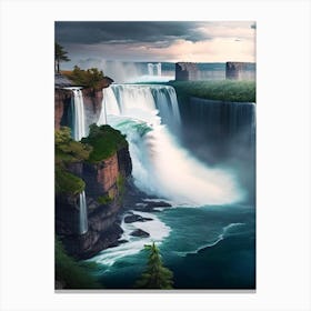 Niagara Falls, United States And Canada Realistic Photograph (2) Canvas Print