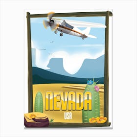 Nevada Postcard Travel poster Canvas Print