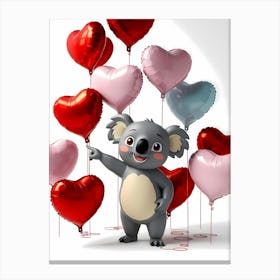 Koala With Hearts Canvas Print