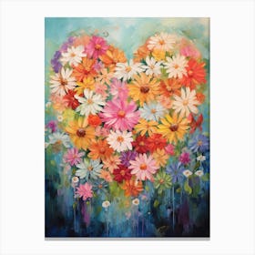 Daisy In Heart Formation 6 Canvas Print