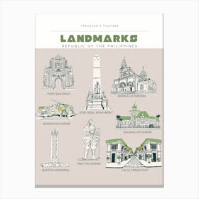 Landmarks Republic Of The Philippines Canvas Print