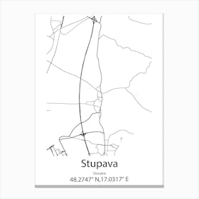 Stupava,Slovakia Minimalist Map Canvas Print