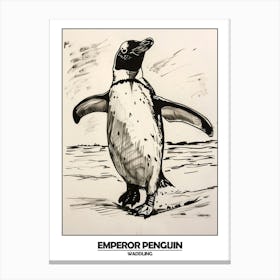Penguin Waddling Poster 7 Canvas Print