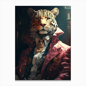 Leopard In A Suit Canvas Print