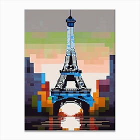 Pixel Eiffel Tower Canvas Print