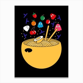Ramen from Retro Video Games illustrated by artthree Canvas Print