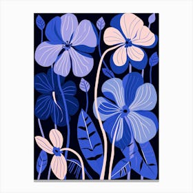 Blue Flower Illustration Lily 2 Canvas Print