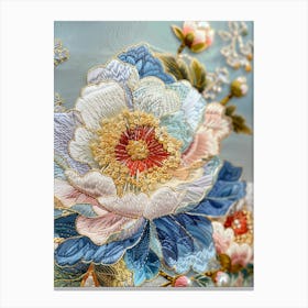 Embroidered Flowers 7 Canvas Print