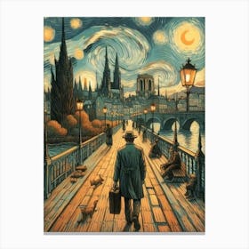 Starry Night In Paris Toile