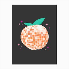 Black Disco Peach Canvas Print