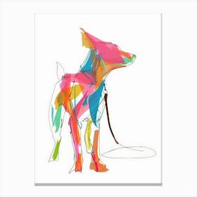 Dog On A Leash Canvas Print