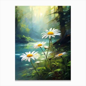 Daisy Wildflower In Rainforest, South Western Style (2) Canvas Print
