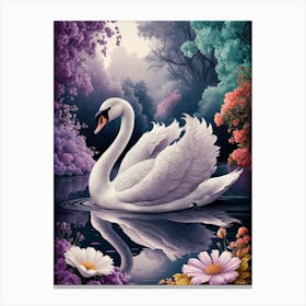 Swan Painting Canvas Print