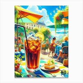 Iced Coffee At The Cafe Canvas Print