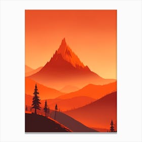 Misty Mountains Vertical Composition In Orange Tone 280 Canvas Print