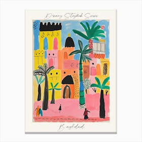 Poster Of Baghdad, Dreamy Storybook Illustration 1 Canvas Print