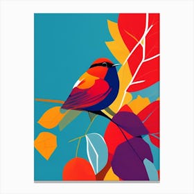 European Robin Pop Matisse 2 Bird Canvas Print