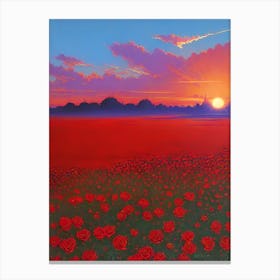 Poppies At Sunset Canvas Print