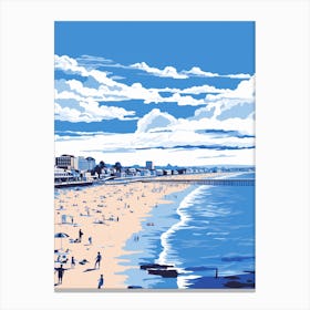 A Screen Print Of Broadstairs Beach Kent 2 Canvas Print