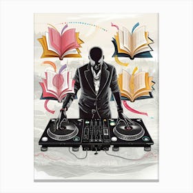 Dj Books Canvas Print