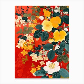 Hokusai  Great Japan Flowers Japanese 11 Canvas Print