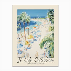 Lido De Jesolo   Italy Il Lido Collection Beach Club Poster 4 Canvas Print