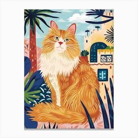 Somali Cat Storybook Illustration 1 Canvas Print