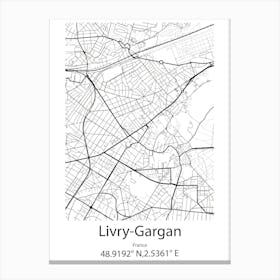 Livry Gargan,France Minimalist Map Canvas Print