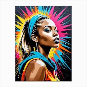 Graffiti Mural Of Beautiful Hip Hop Girl 13 Canvas Print