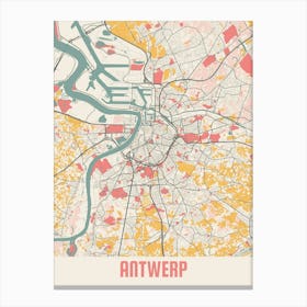 Antwerp Map Poster Canvas Print