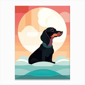 Dachshund, Dog minimalism art Canvas Print