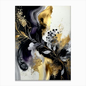 Black And Gold Abstract Painting Canvas Print