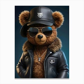 Teddy Bear In Sunglasses 3 Canvas Print