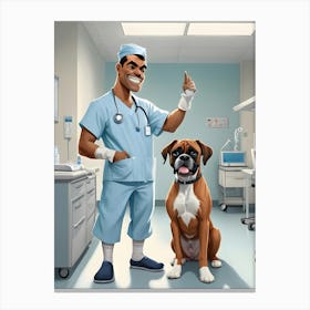 Doctor And Dog-Reimagined 5 Canvas Print