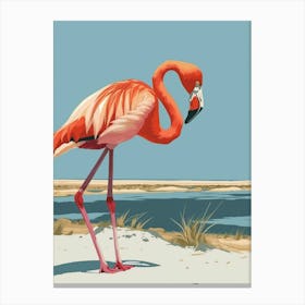 Greater Flamingo Walvis Bay Erongo Namibia Tropical Illustration 2 Canvas Print