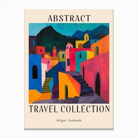 Abstract Travel Collection Poster Antigua Guatemala 1 Canvas Print