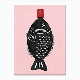 Soy Sauce Fish Pink Canvas Print