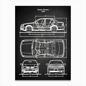 Maxima 1999 Qx Car Patent Print Car Decor Car Art Car Poster 1999 Maxima Car Wall Art Car Car Blueprint Vc9991 Canvas Print