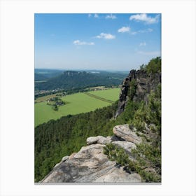 View of the green landscape in Saxon Switzerland Canvas Print