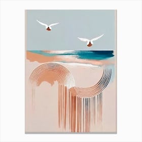 From Birds And Cricles - Abstract Minimal Boho Beach Canvas Print