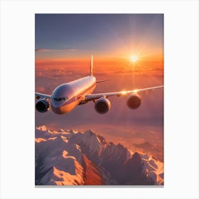 Airplane In The Sky - Reimagined Canvas Print