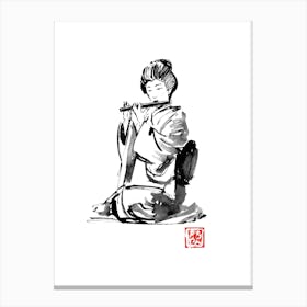 Geisha Flute Canvas Print