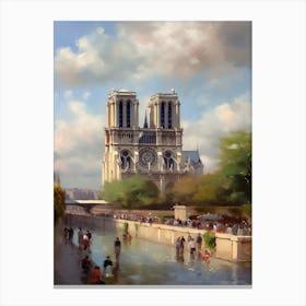 Notre Dame Paris France Camille Pissarro Style 3 Canvas Print