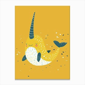 Yellow Narwhal 1 Canvas Print