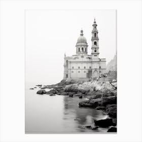 Camogli, Italy, Black And White Photography 3 Canvas Print