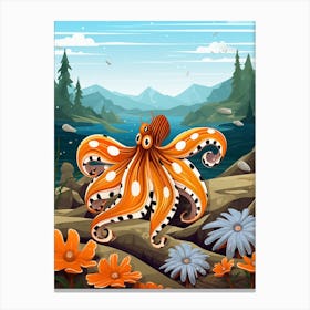 Mimic Octopus Illustration 4 Canvas Print