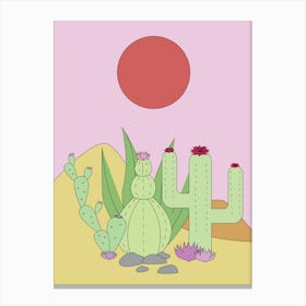 Cactus In The Succulent Desert Sahara Canvas Print