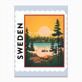 Sweden 3 Travel Stamp Poster Canvas Print