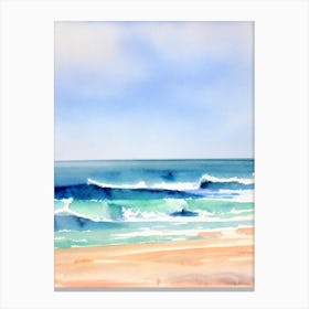 Ocean Beach, San Diego, California Watercolour Canvas Print